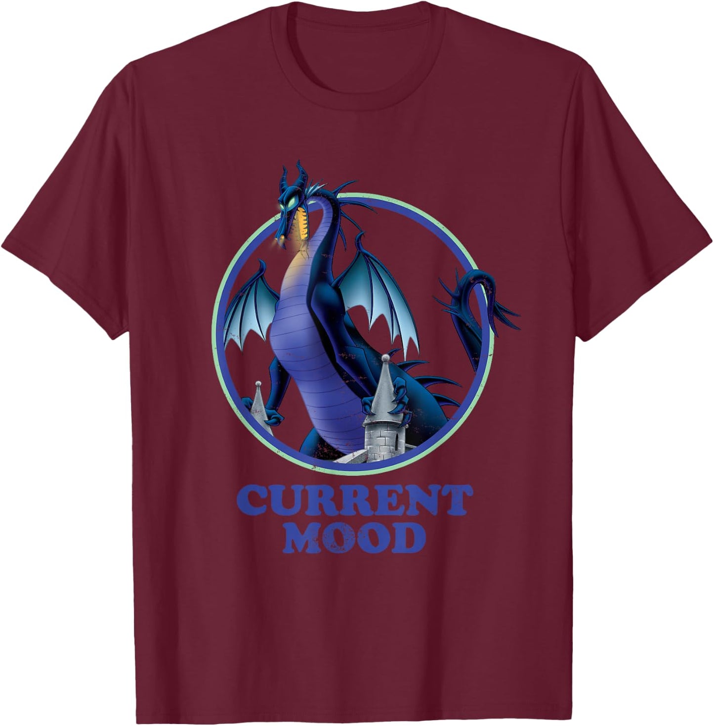 Disney Sleeping Beauty Maleficent Dragon Current Mood T-Shirt - T-Shirt | Maroon