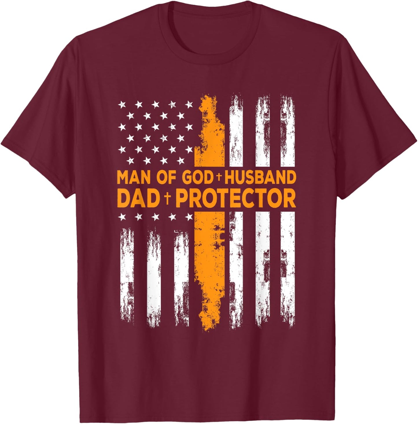 Jesus God Religious Man of God Husband Dad Protector T-Shirt - T-Shirt | Maroon