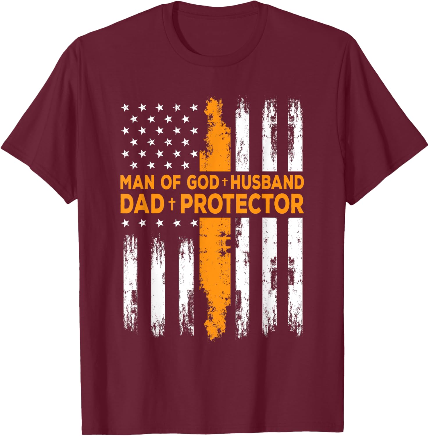Jesus God Religious Man of God Husband Dad Protector T-Shirt - T-Shirt | Maroon