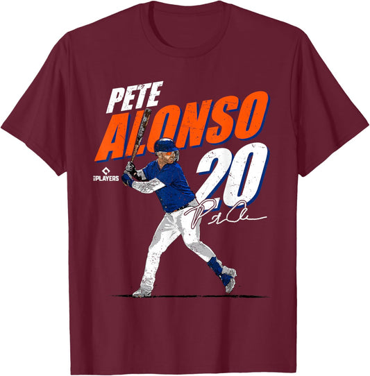 Pete Alonso | New York Baseball MLB Players | MLBPALO3001 T-Shirt - T-Shirt | Maroon