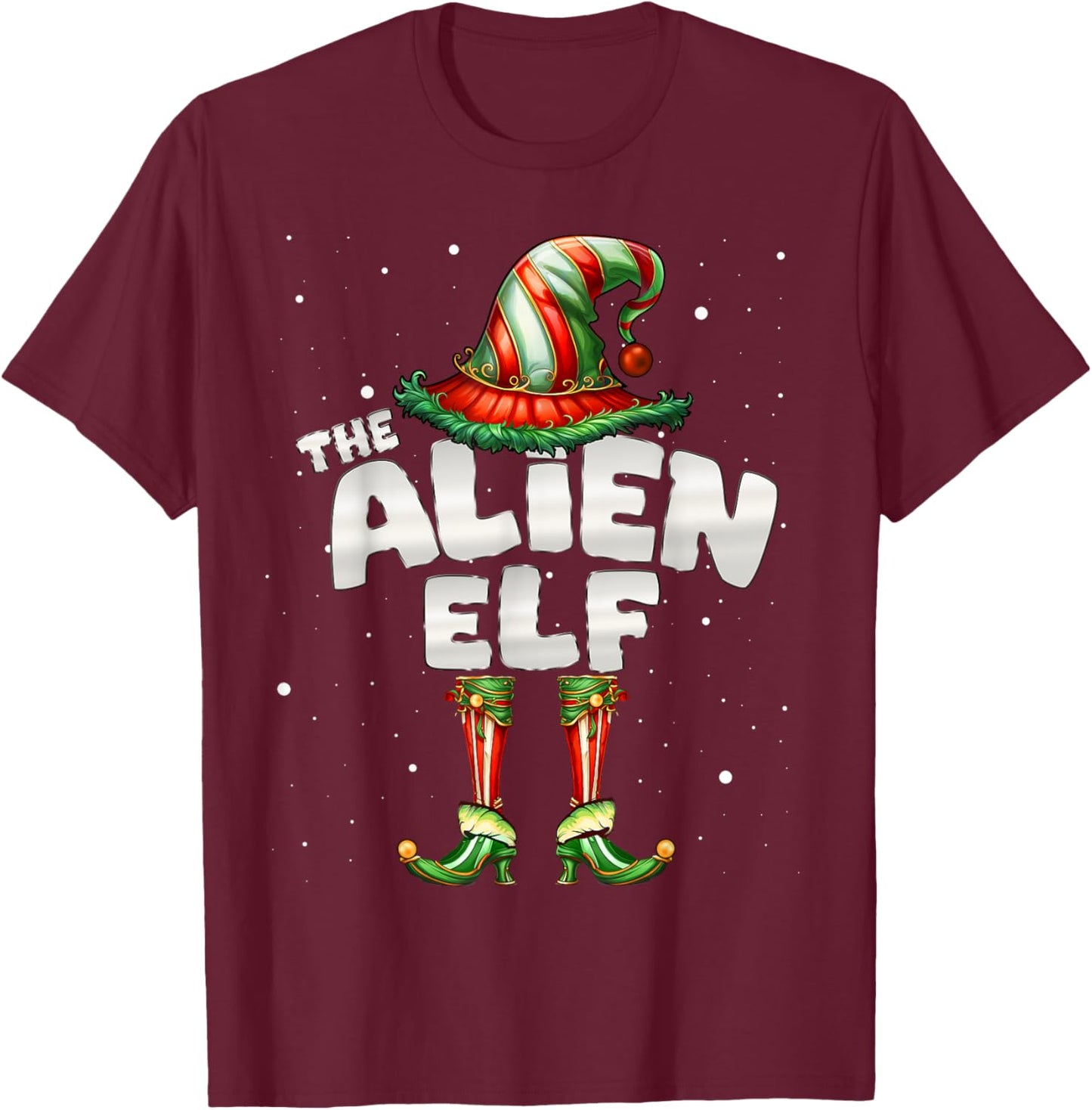 I'm The Alien Elf Family Matching Group Christmas Party T-Shirt - T-Shirt | Maroon