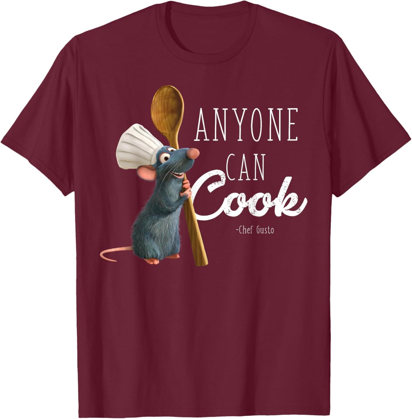 Disney Pixar Ratatouille Remy Jeder kann kochen T-Shirt - T-Shirt | Maroon