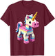 Master Builder Bricks Blocks Play Toys Unicorn T-Shirt - T-Shirt | Maroon