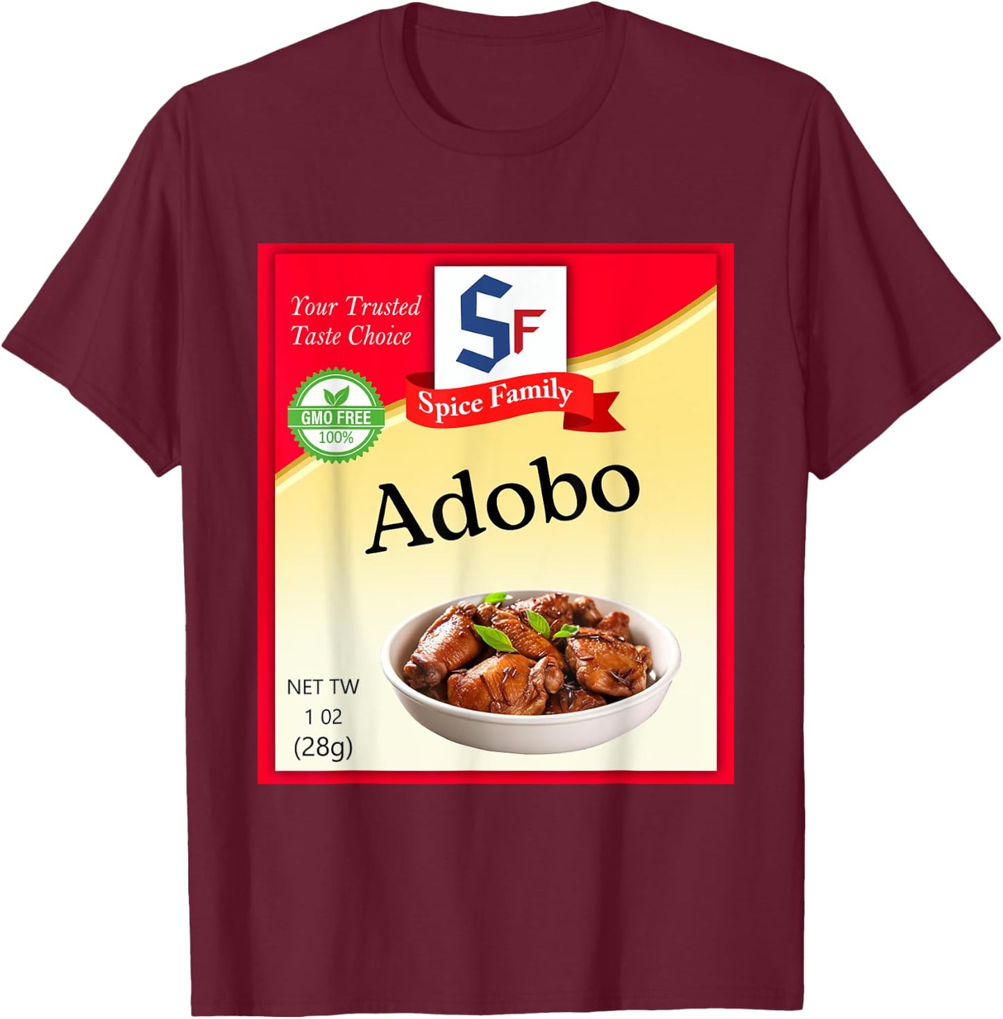 Adobo Seasoning Condiment Costume Holiday Spice Costumes T-Shirt - T-Shirt | Maroon