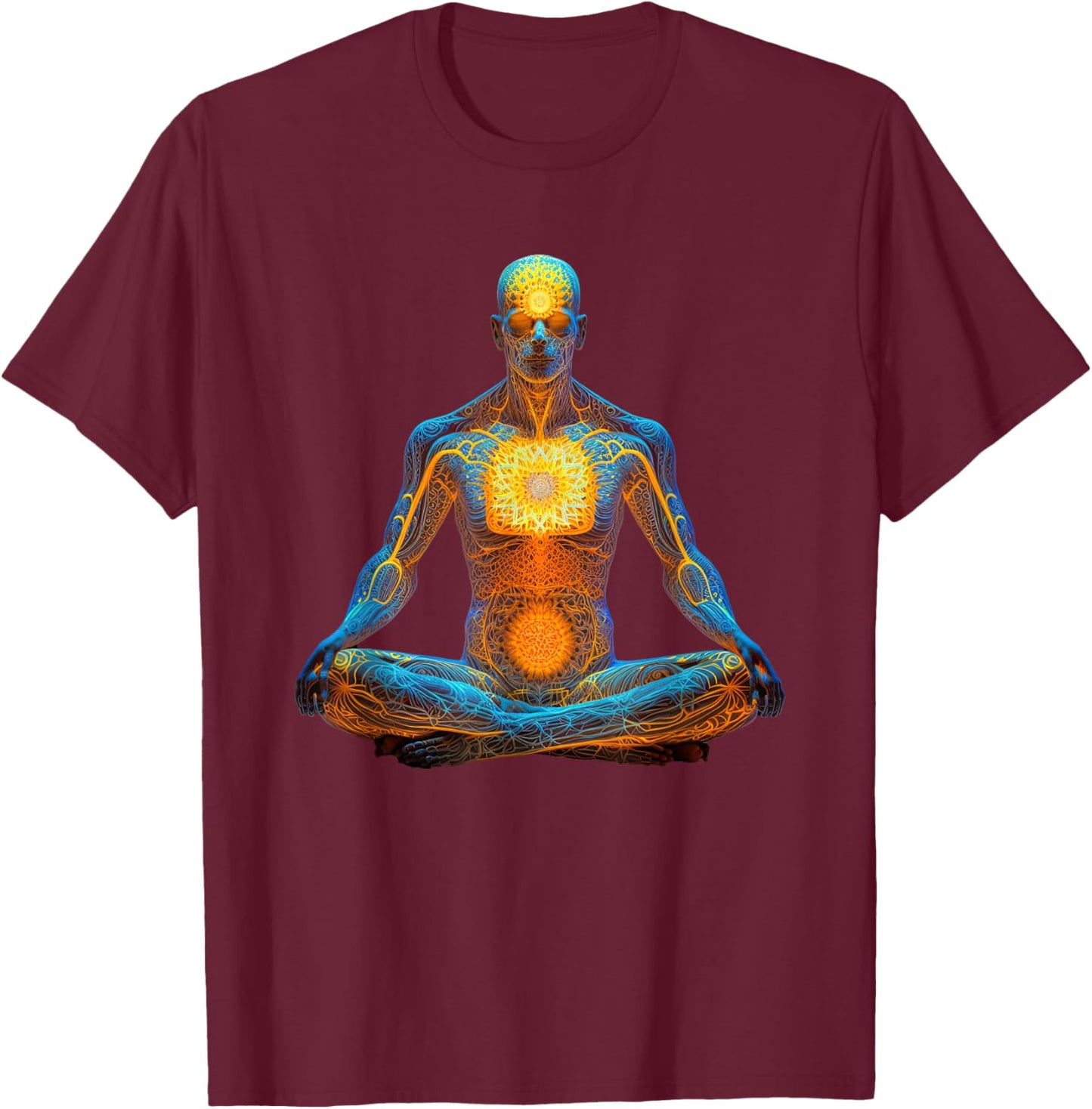 Energy Chakra Yoga Meditation Spiritual. T-Shirt - T-Shirt | Maroon