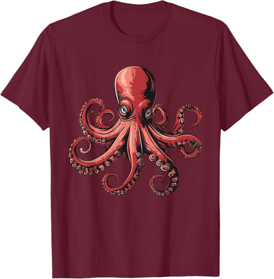 Octopus T-Shirt - T-Shirt | Maroon