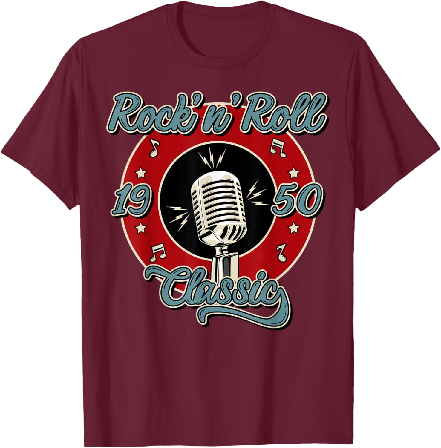 50s Rockabilly Clothing 1950s Sock Hop Swing Greaser Rocker T-Shirt - T-Shirt | Maroon