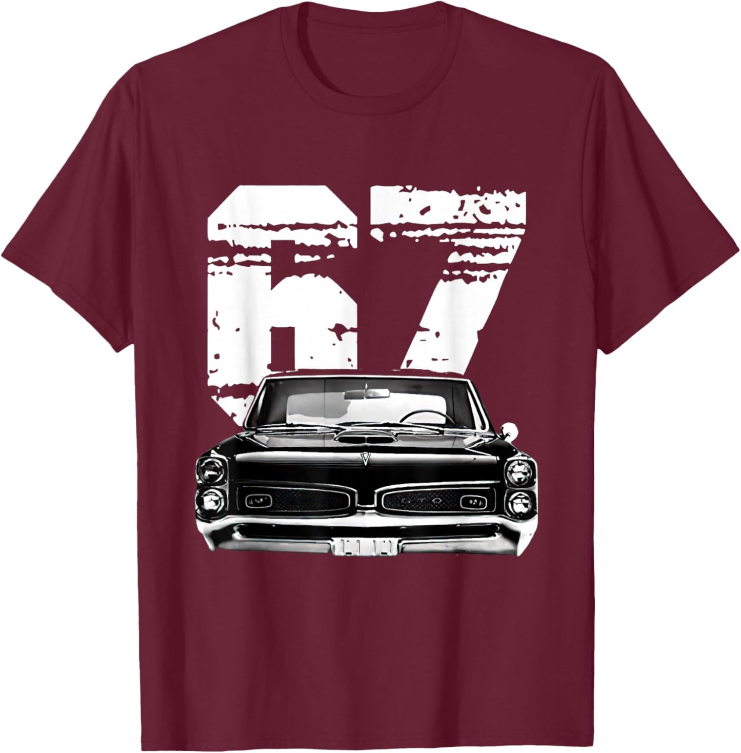 1967 67 GTO Classic Car Old School Muscle Car T-Shirt - T-Shirt | Maroon