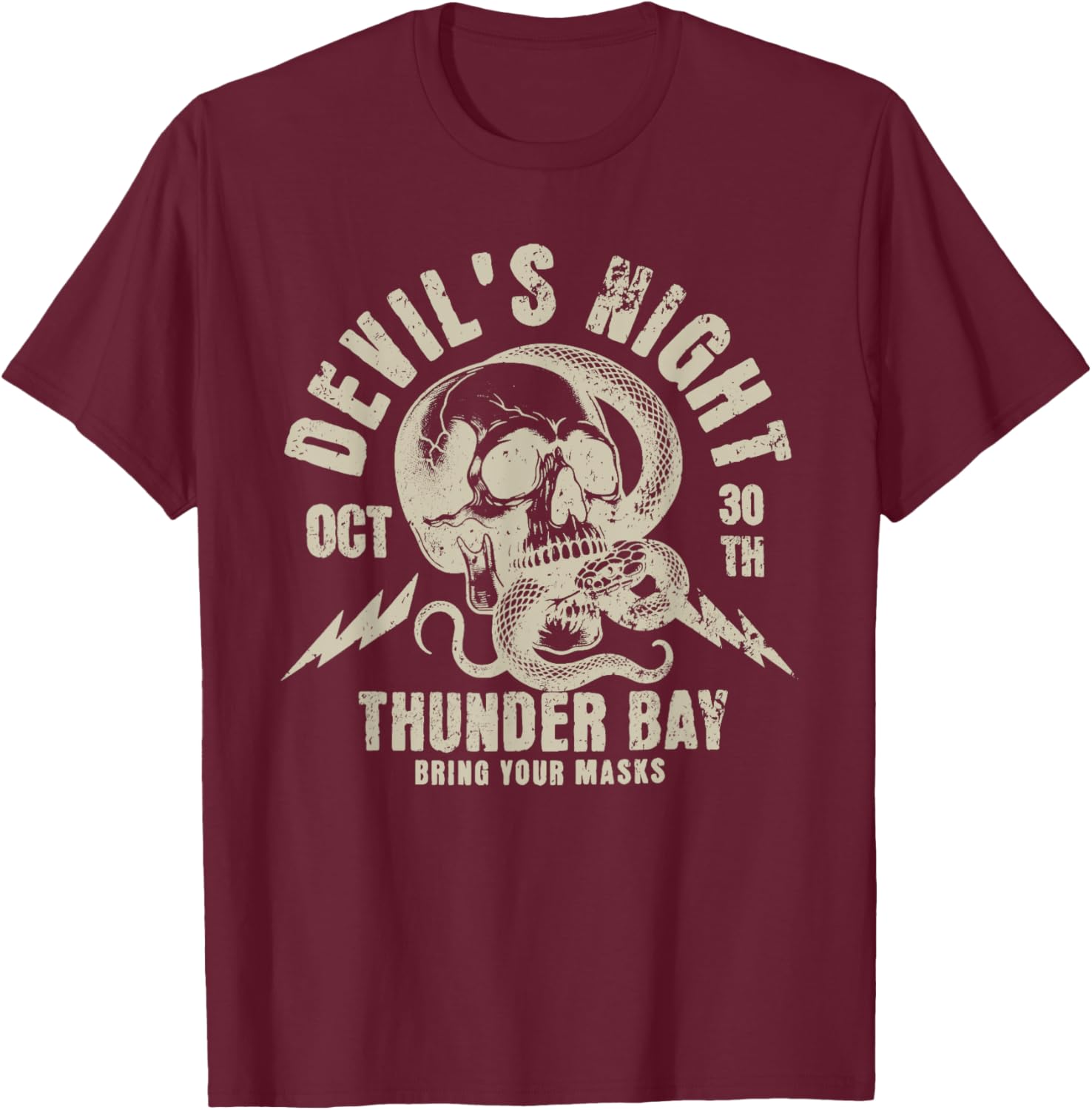 Devil's night thunder bay bring your marks Funny design T-Shirt - T-Shirt | Maroon