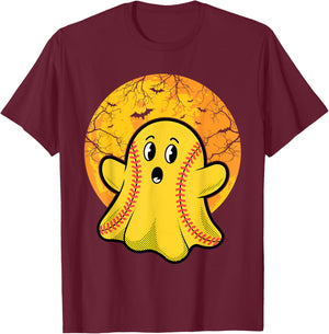 Softball Ghost Softball Lover Halloween Costume T-Shirt - T-Shirt | Maroon