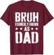 Bruh Formerly Known As Dad Daddy | Funny Fathers Day for Dad T-Shirt - T-Shirt | Maroon