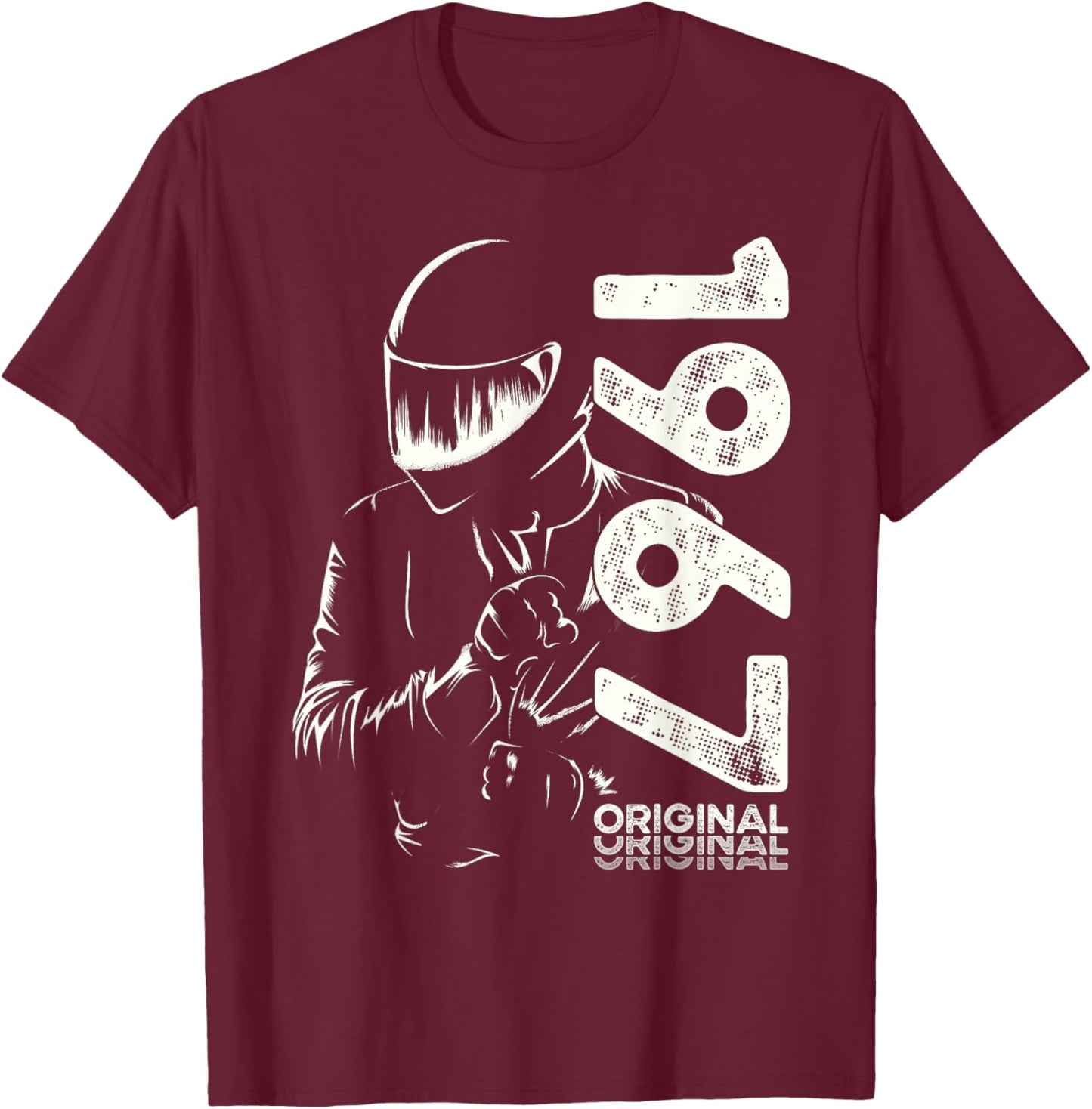 53rd Birthday Man Motorcycle Biker Biker 1967 , Black, S T-Shirt - T-Shirt | Maroon