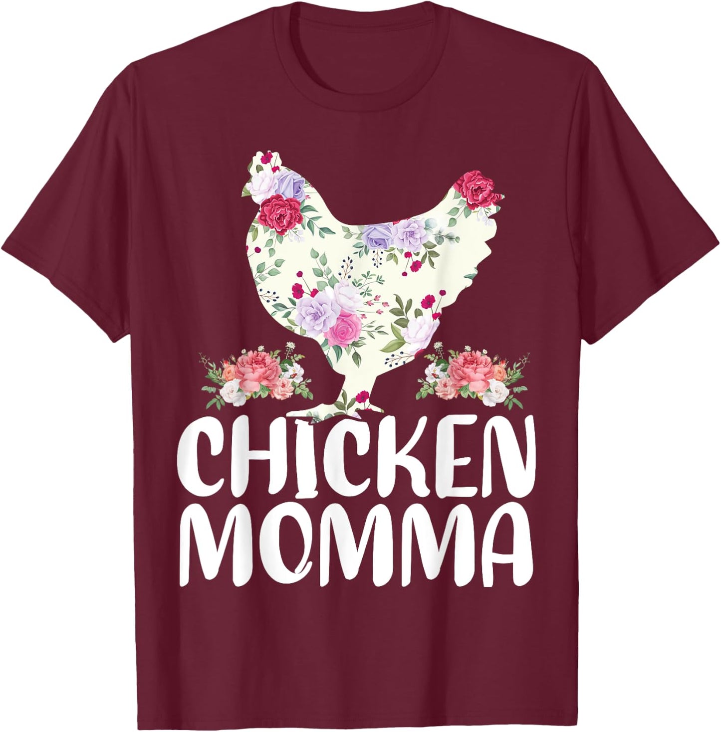 Funny Chicken Momma Shirt Mother's Day T-Shirt - T-Shirt | Maroon