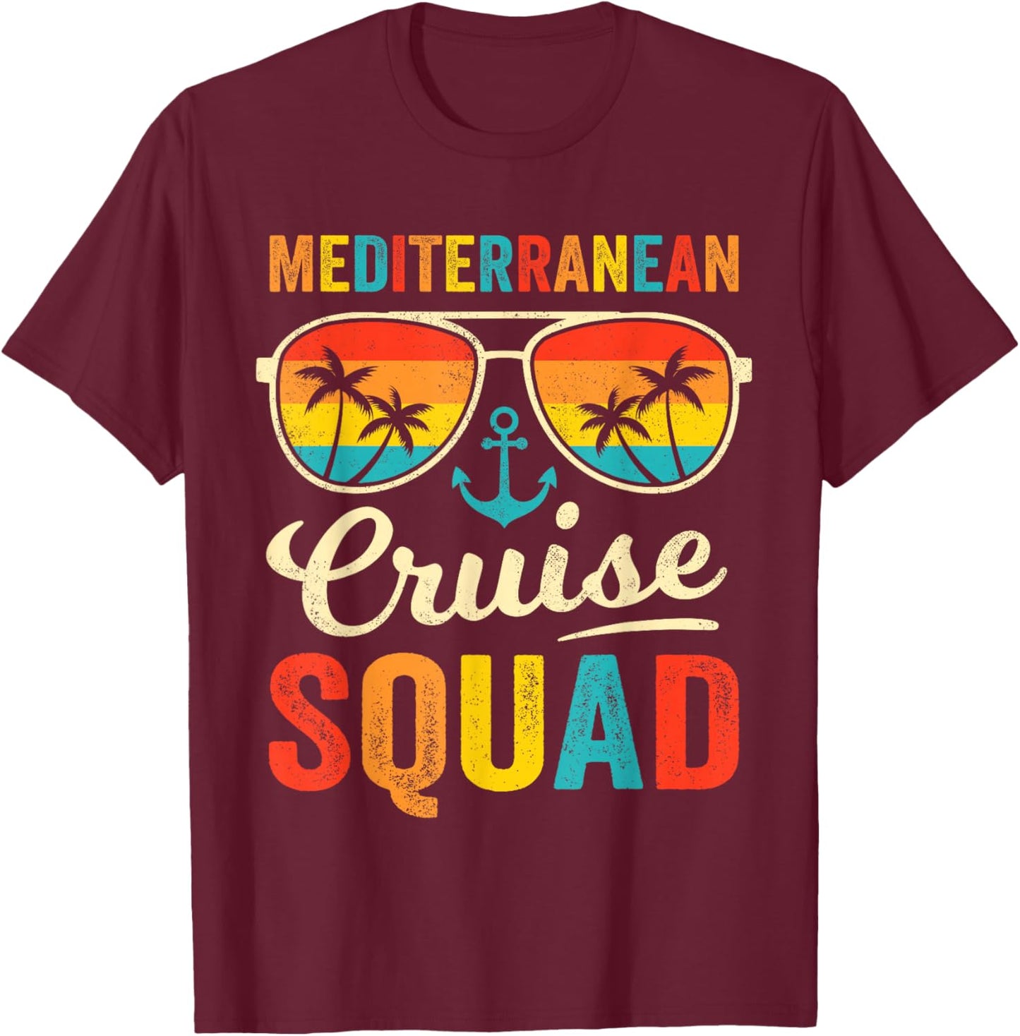 Mediterranean Cruise Squad 2024 Vacation Matching Family T-Shirt - T-Shirt | Maroon