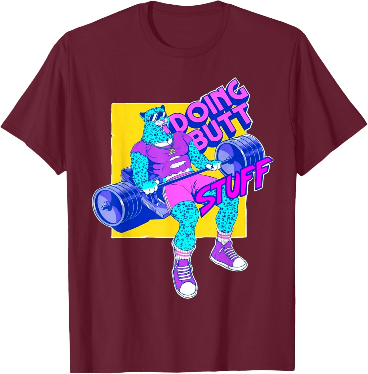 Funny Doing Stuff Workout Bodybuilding Fitness Gym Muscle T-Shirt - T-Shirt | Maroon