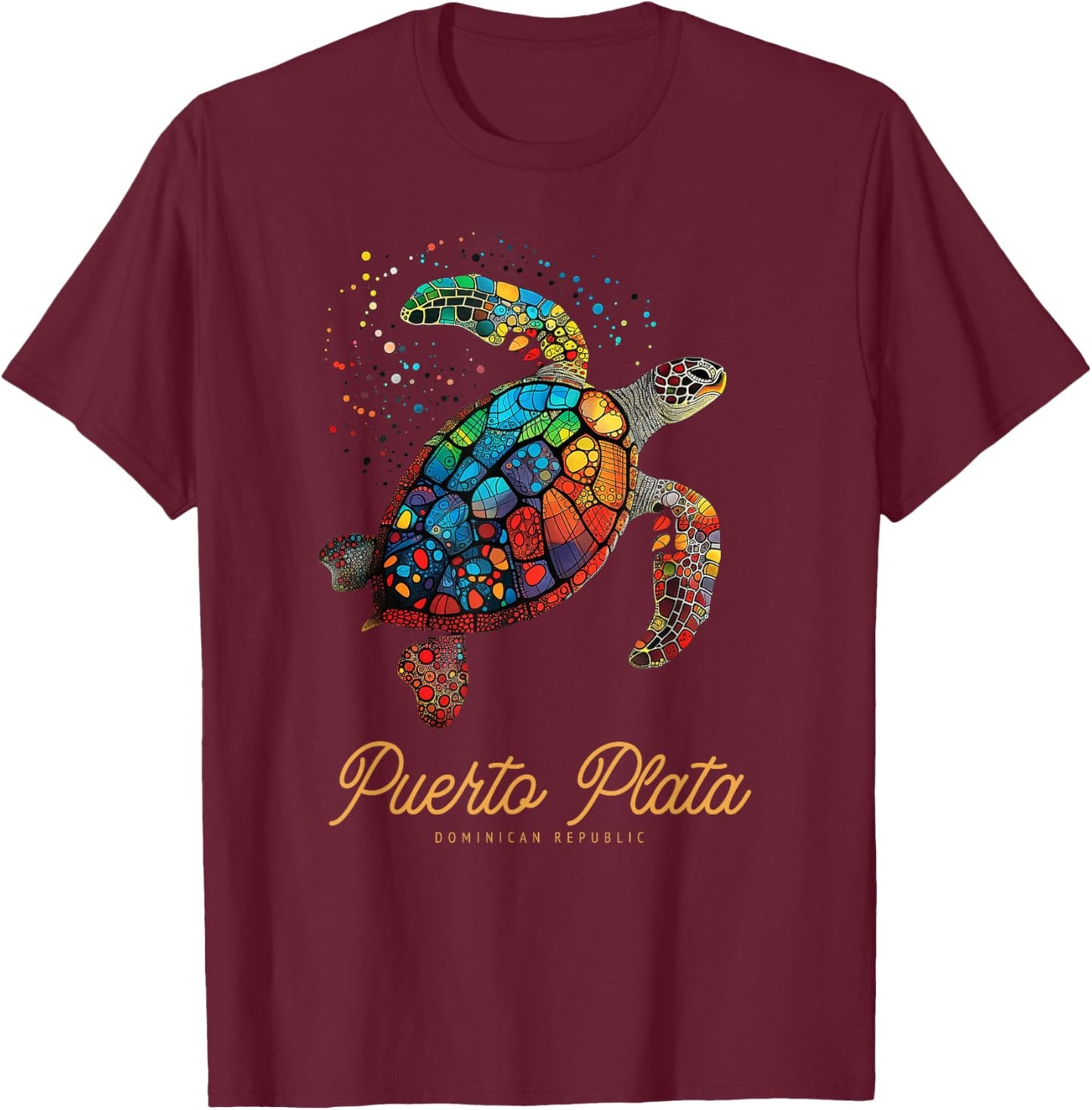 Puerto Plata Dominican Republic Vacation Beach Sea Turtle T-Shirt - T-Shirt | Maroon