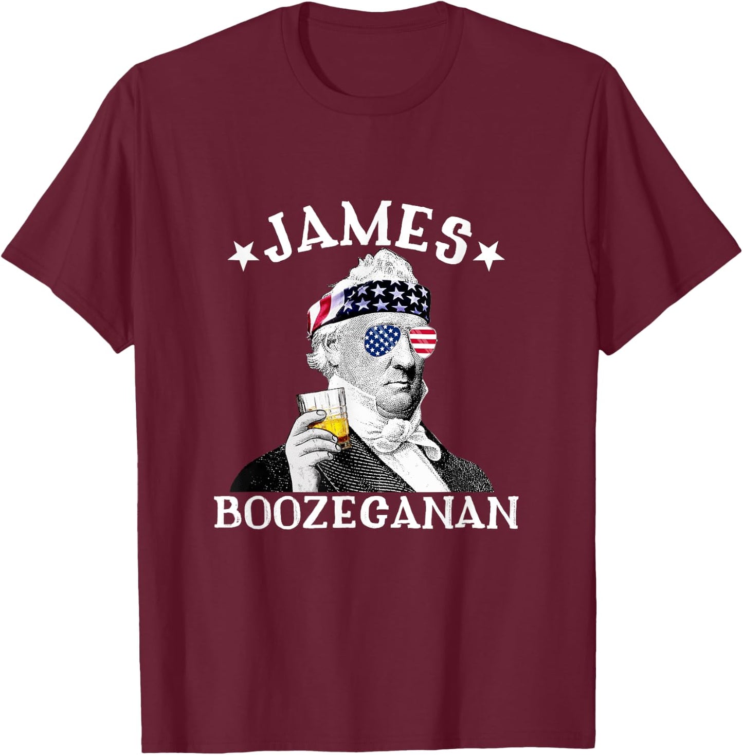 James Boozecanan Patriotic Drinking President James Buchanan T-Shirt - T-Shirt | Maroon