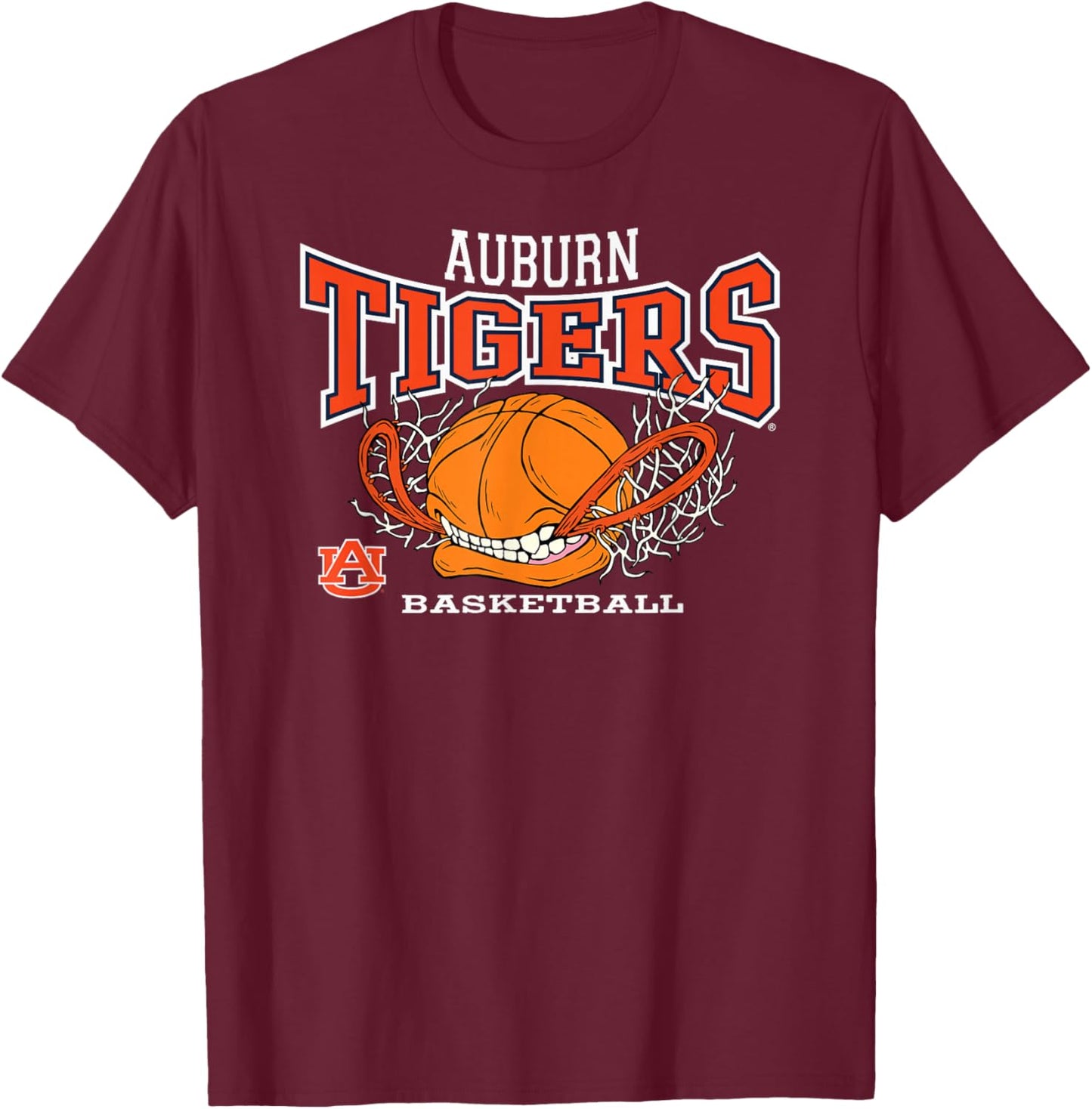 Elite Authentics Auburn Tigers -Adults & -Kids Basketball , Grey, Small, Short Sleeve, , Pull On, 1 Count T-Shirt - T-Shirt | Maroon