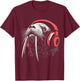 Walrus Animal Motif Music Headphone Illustration Walrus T-Shirt - T-Shirt | Maroon