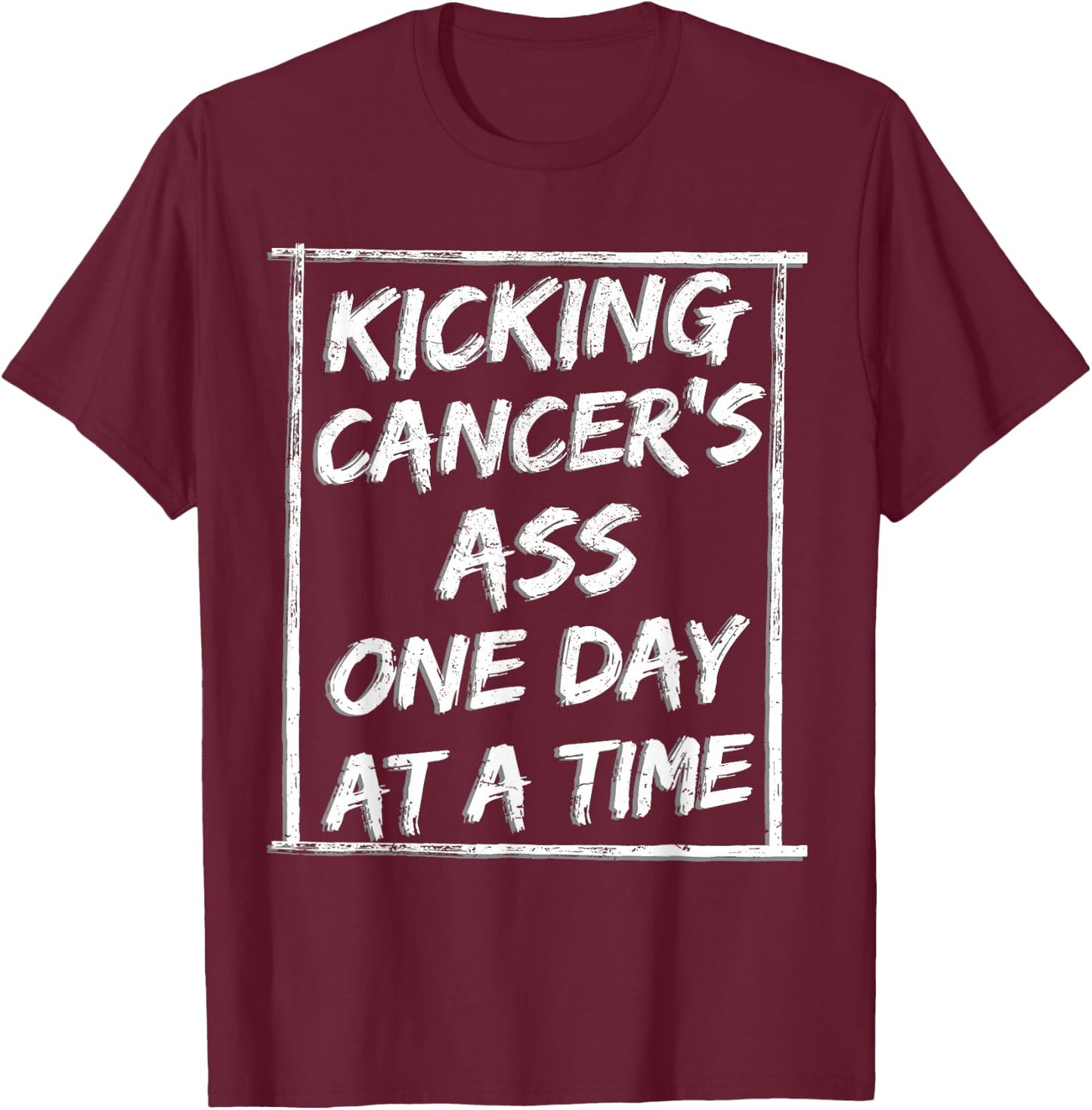 Kicking Cancer Chemotherapy Warrior Survivor Chemo T-Shirt - T-Shirt | Maroon