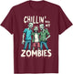 Chillin With My Zombies Funny Zombie Costume Boys Halloween T-Shirt - T-Shirt | Maroon