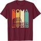 Rome Italy Roma Italian Retro Colosseum Architecture T-Shirt - T-Shirt | Maroon