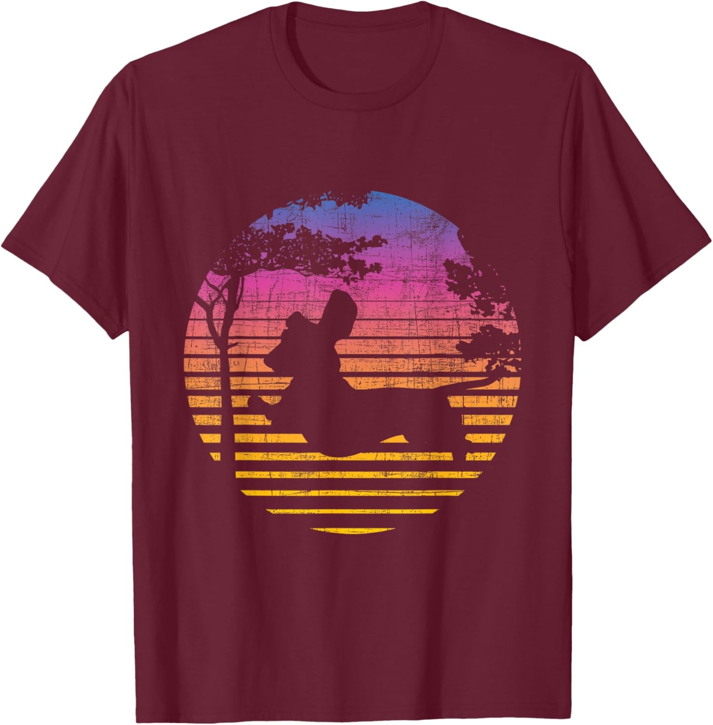 Retro Sunset Dachshund Wiener - Dog Lover Animal Pet Lover Men Women Girls Kids T-Shirt - T-Shirt | Maroon