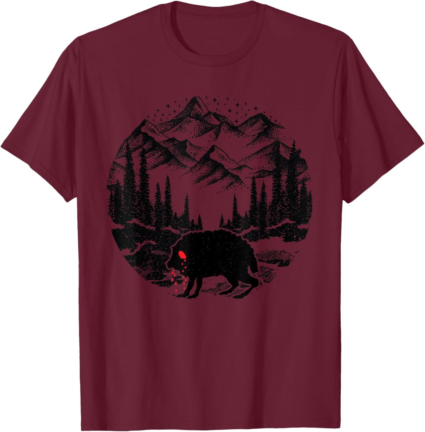 Funny Monster Squonk in Forest Folklore Cryptid Introvert T-Shirt - T-Shirt | Maroon