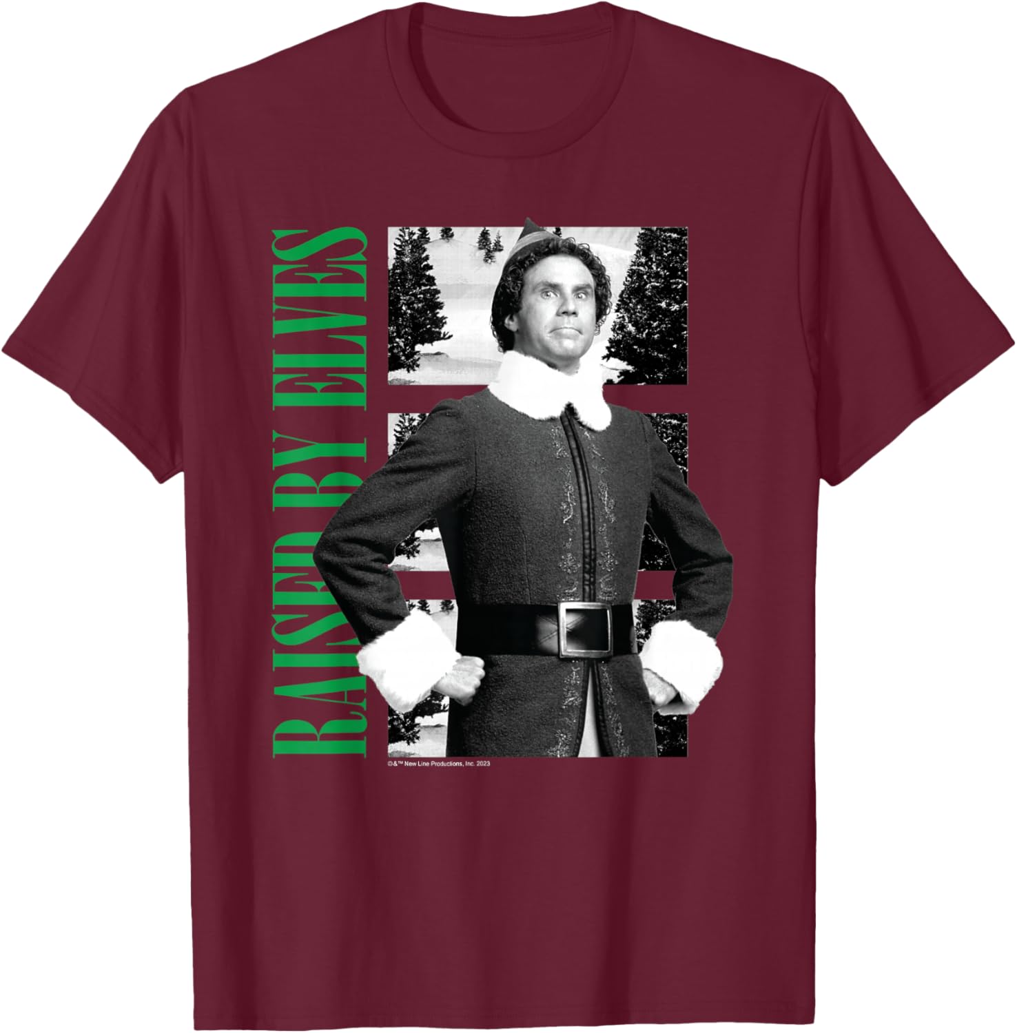 Elf - Raised By Elves T-Shirt - T-Shirt | Maroon