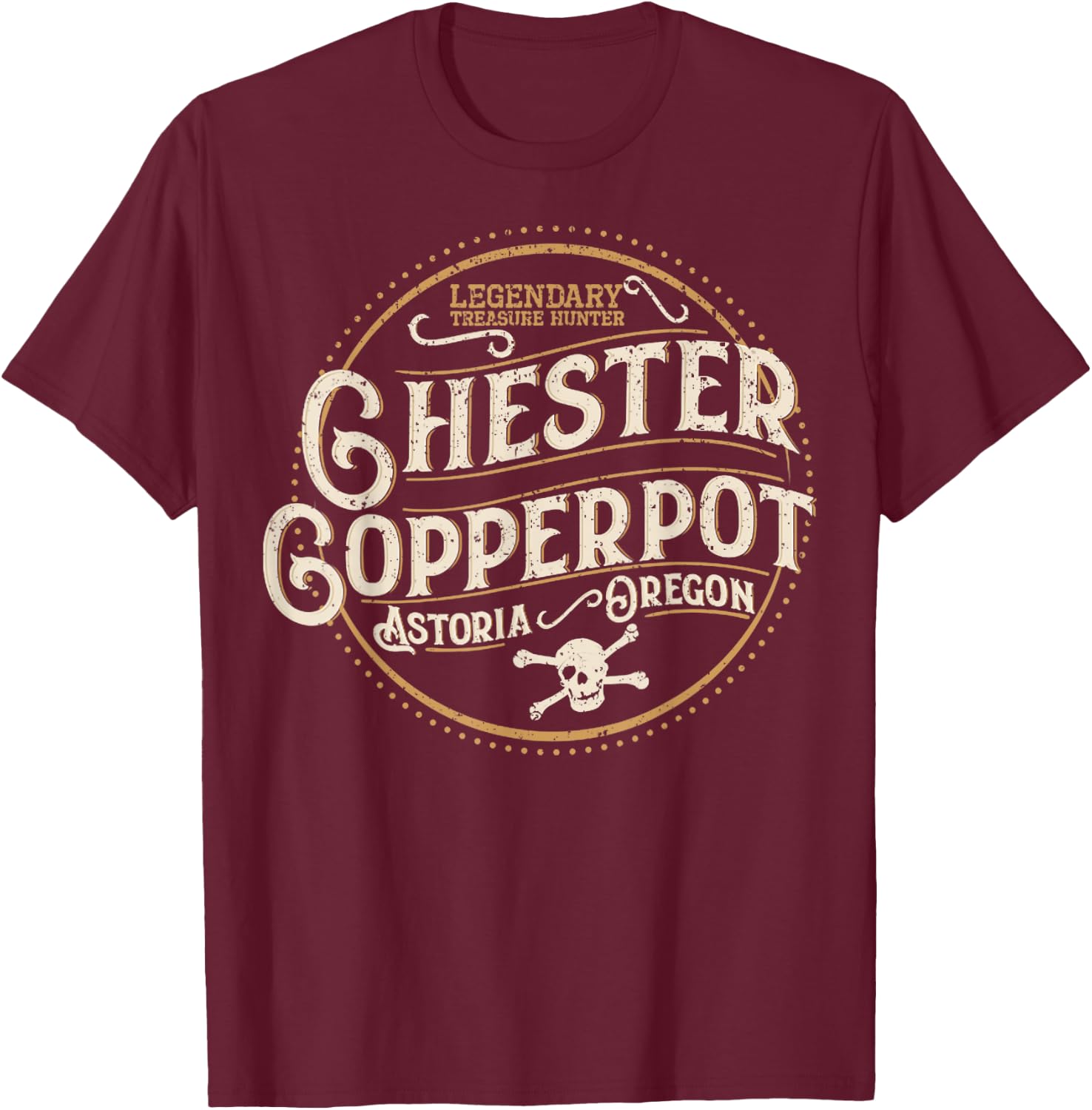 Vintage Chester Copperpot Legendary Treasure Hunter T-Shirt - T-Shirt | Maroon
