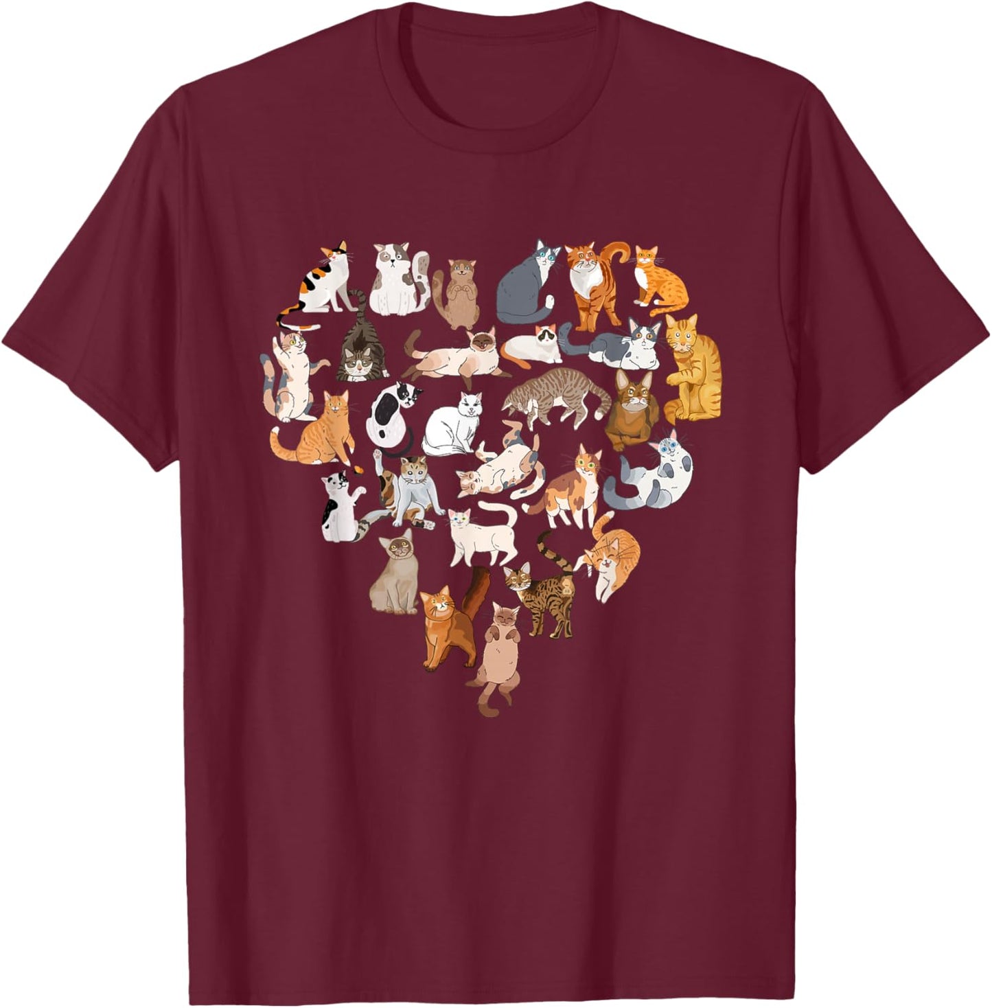 Cats Love Kitty Nerd Cat Lovely Kitten Lovers T-Shirt - T-Shirt | Maroon