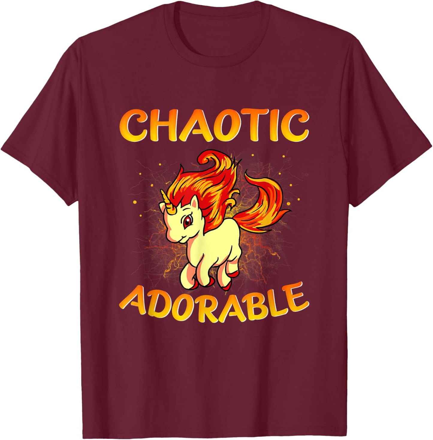 Funny Design for Unicorn Enthusiasts Chaotic Adorable T-Shirt - T-Shirt | Maroon