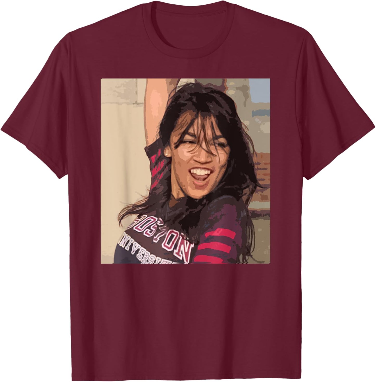 Dancing Alexandria Ocasio-Cortez Fun College Meme T-Shirt - T-Shirt | Maroon
