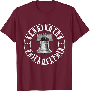 Kensington Philly Neighborhood Philadelphia Liberty Bell T-Shirt - T-Shirt | Maroon