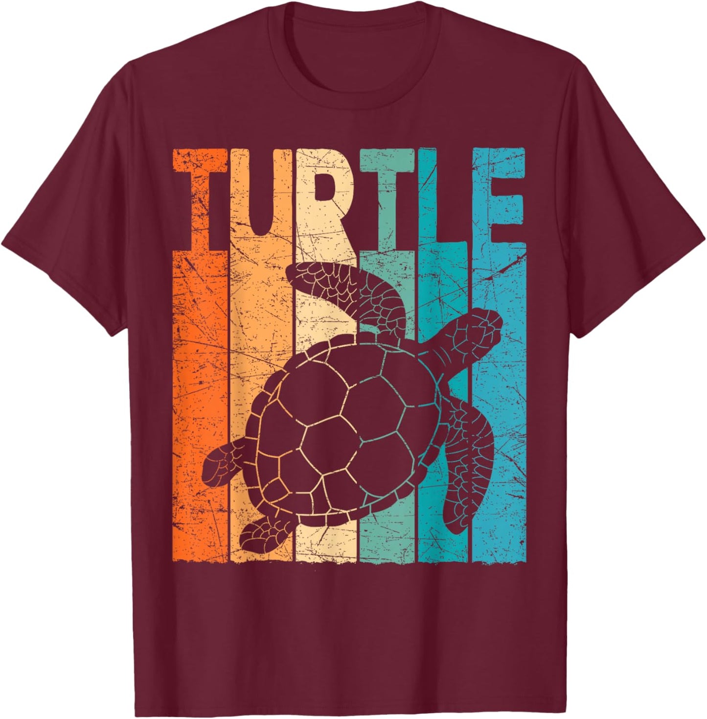 Turtle Vintage Sea Turtle Retro Herpetology Tortoise T-Shirt - T-Shirt | Maroon