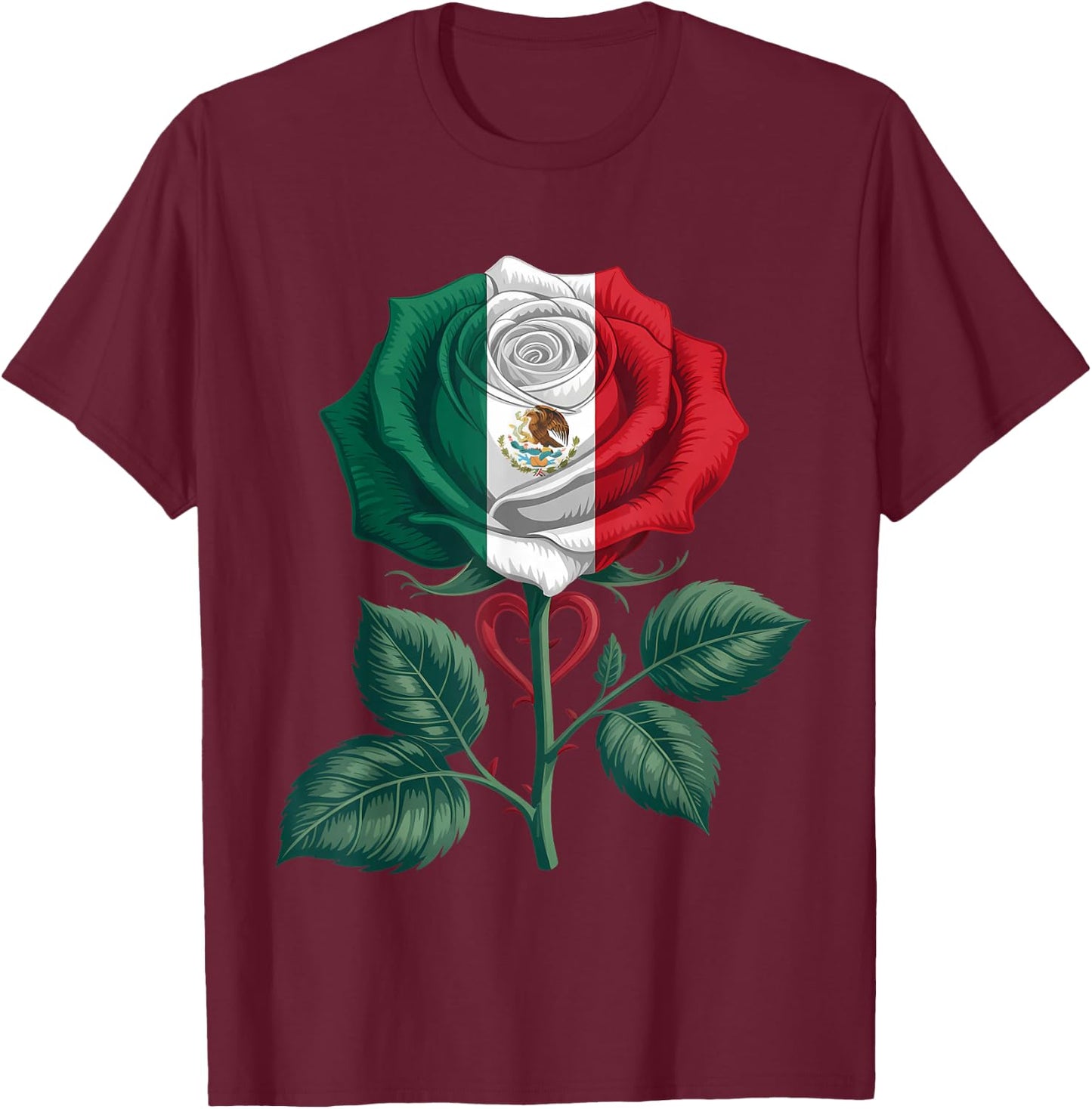 Mexico Flag Mexican Pride Mexican Roots Mexican Flag T-Shirt - T-Shirt | Maroon
