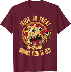 Trick Or Treat Gimme Pizza To Eat Scary Halloween Costume T-Shirt - T-Shirt | Maroon