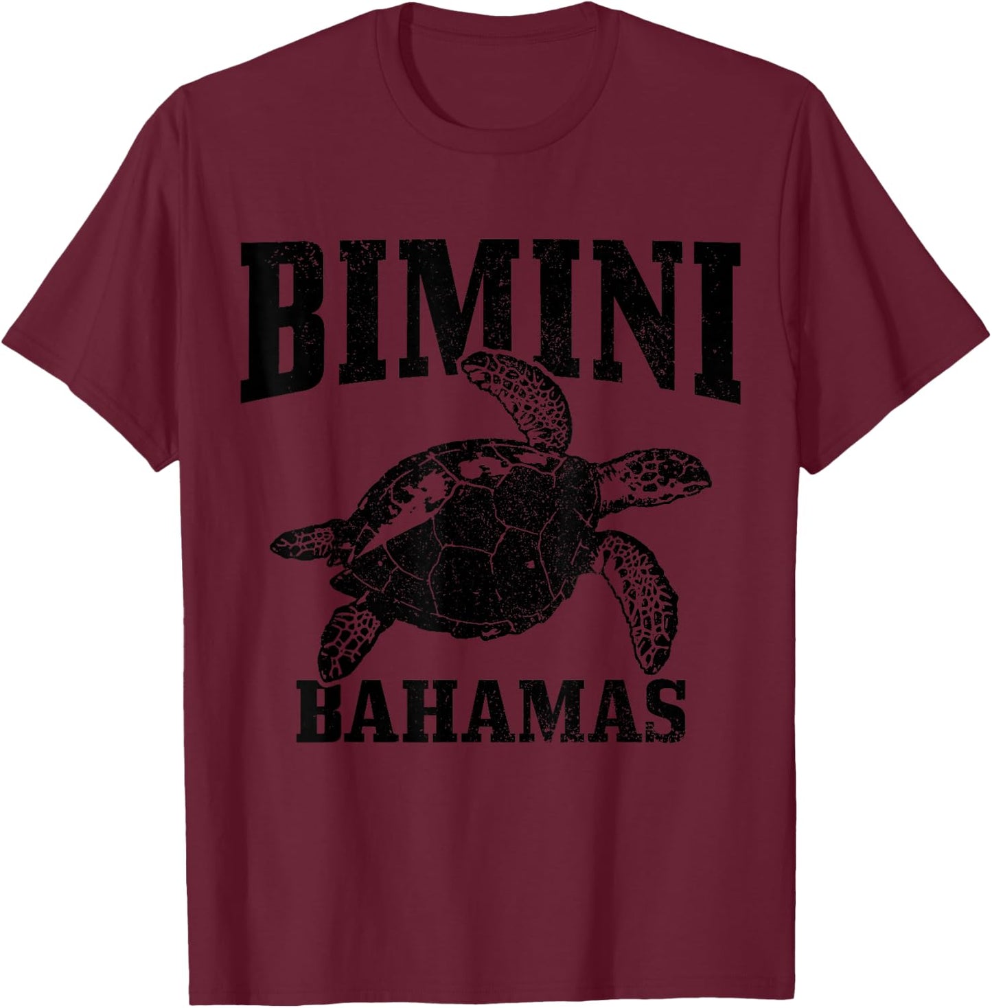 Bimini Bahamas Sea Turtle Scuba Diving Beach Diver T-Shirt - T-Shirt | Maroon