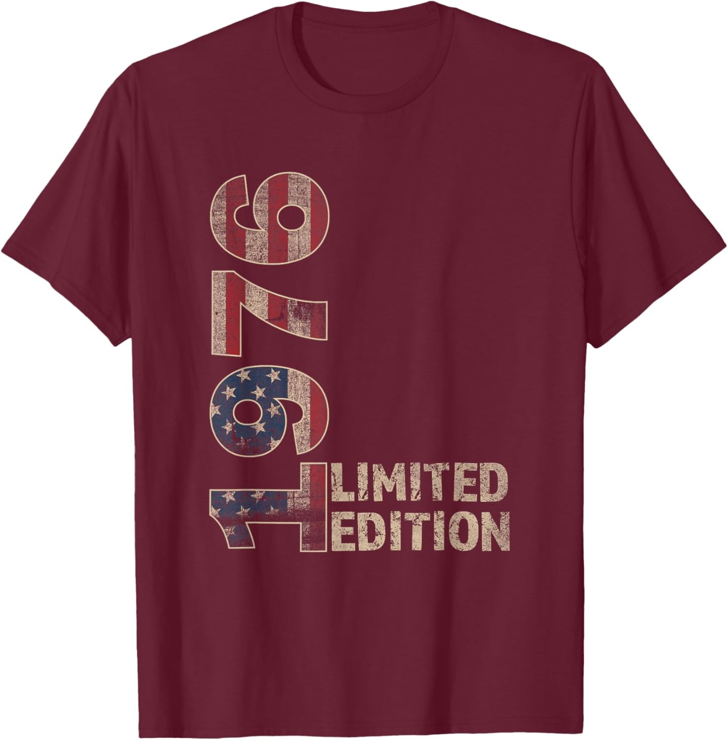 49th Birthday Gift men Vintage born 1976 turning 49 Year Old T-Shirt - T-Shirt | Maroon