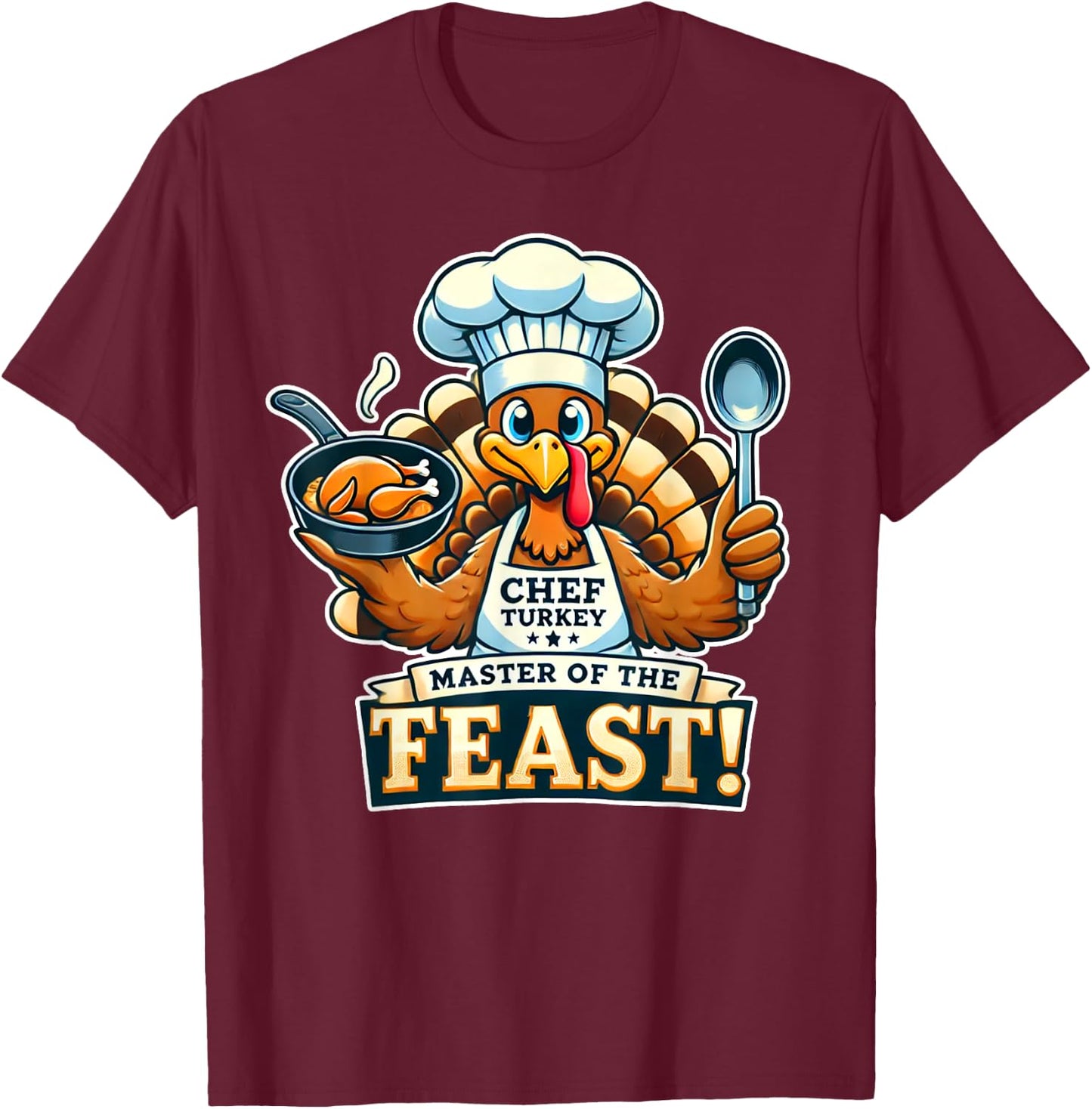 Mom Mother Chef Thanksgiving T-Shirt - T-Shirt | Maroon