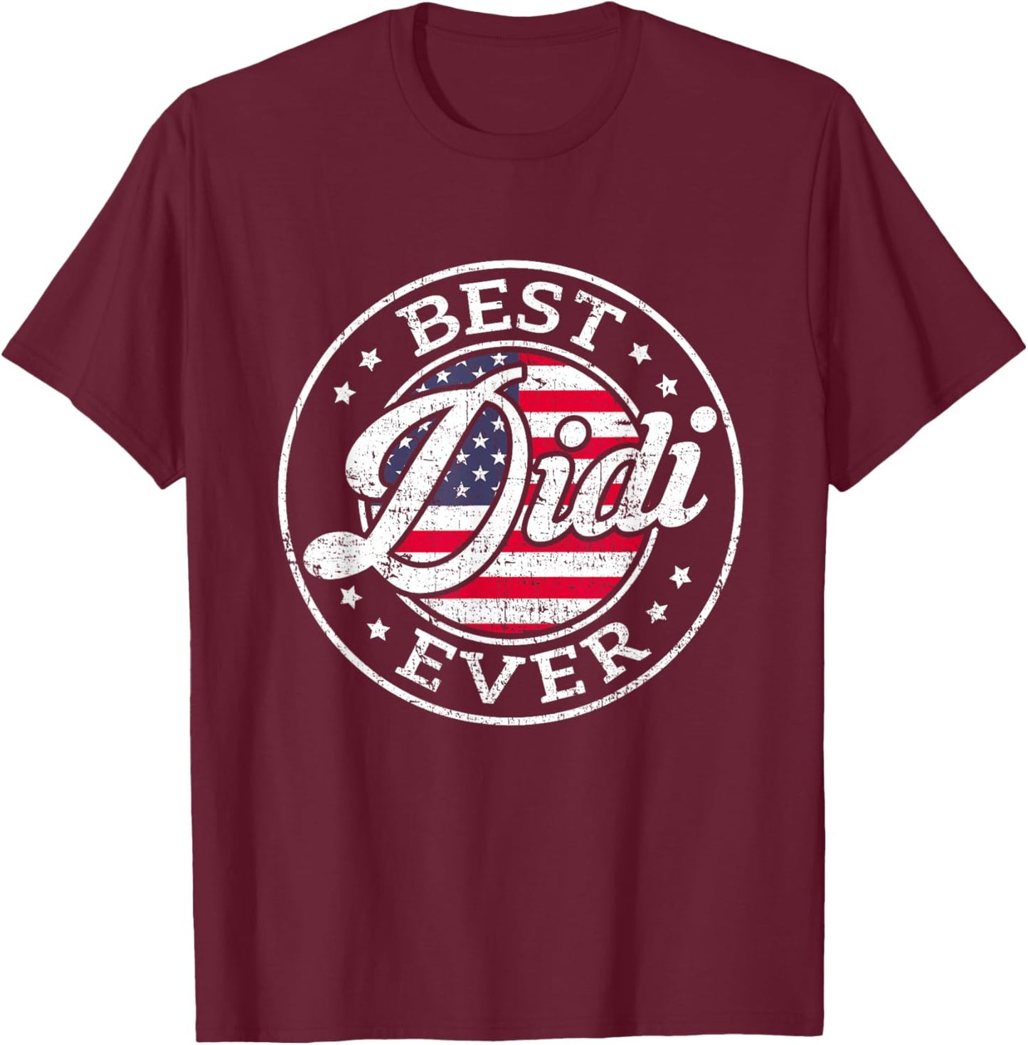 Best Didi Ever USA Flag Mothers Day Family T-Shirt - T-Shirt | Maroon
