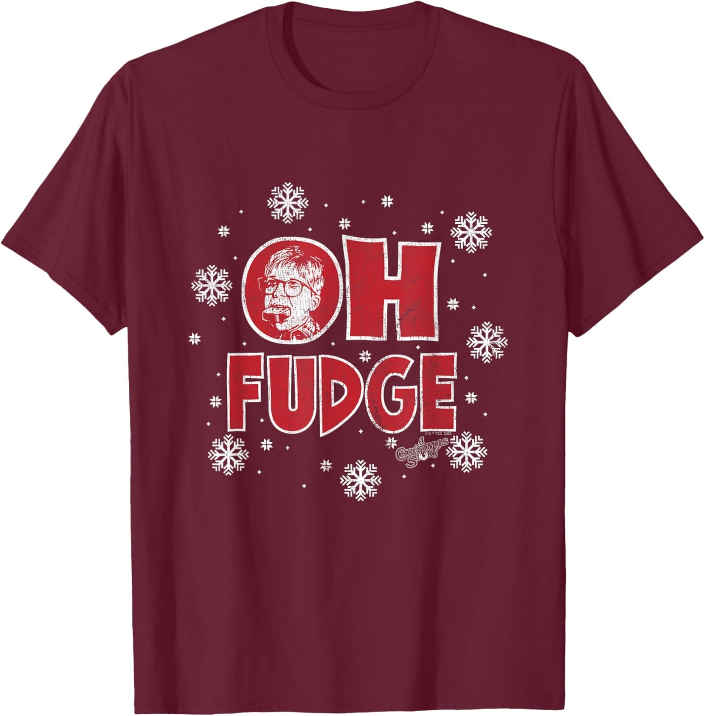 A Christmas Story - Oh Fudge Snowflakes T-Shirt - T-Shirt | Maroon
