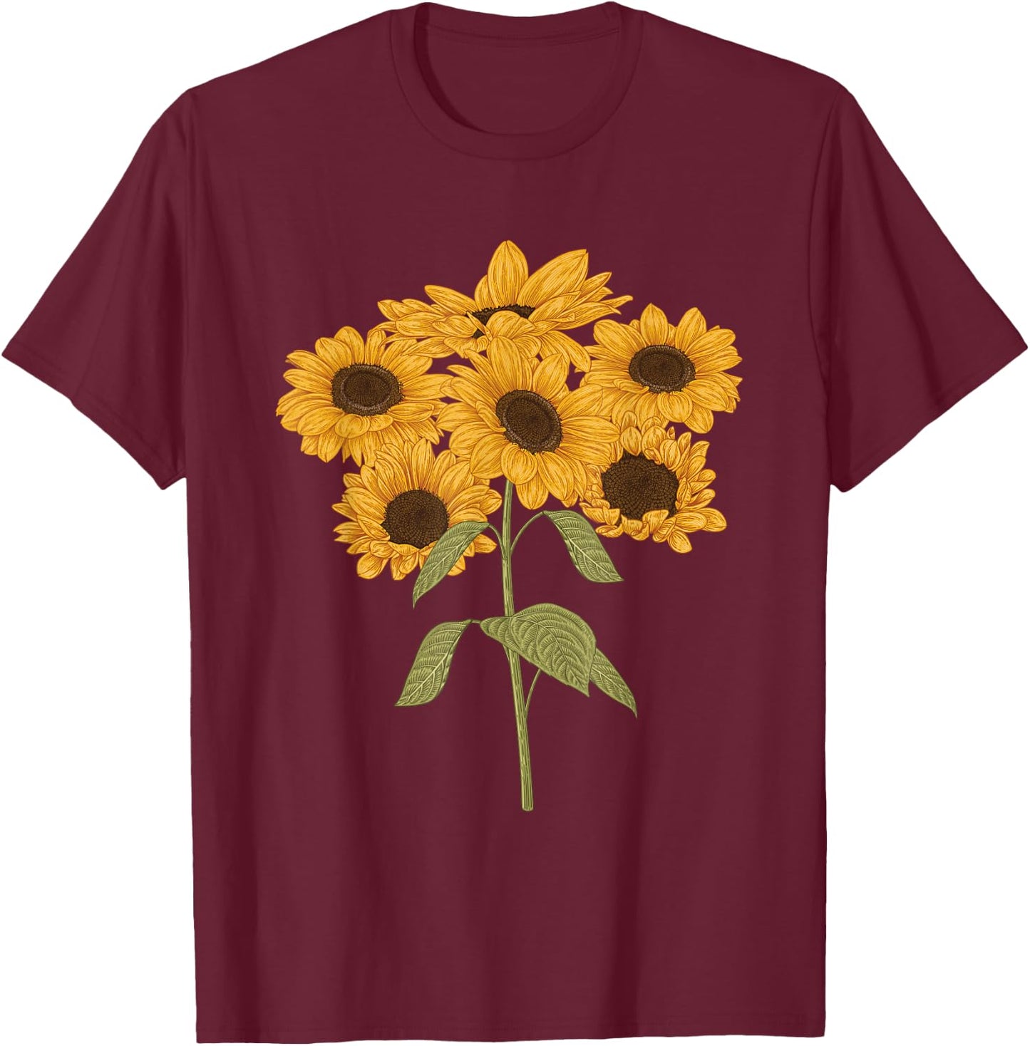 Beautiful Sunflower design for summer lovers women and kids T-Shirt - T-Shirt | Maroon