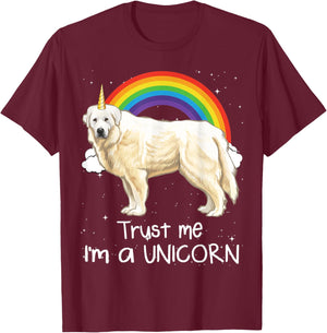 Rainbow Great Pyrenee Trust Me I'm A Unicorn Dog Men Women Kids T-Shirt - T-Shirt | Maroon