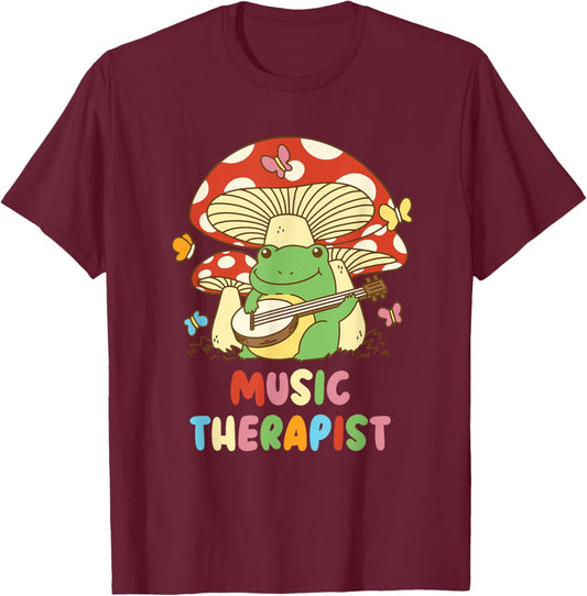 Funny Music Therapist Therapy Design Cottage Core T-Shirt - T-Shirt | Maroon