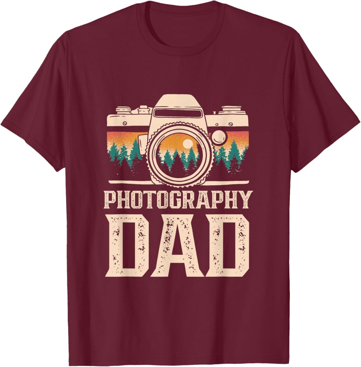 Photography Dad Camera Photographer Photographer Job Father Papi T-Shirt - T-Shirt | Maroon
