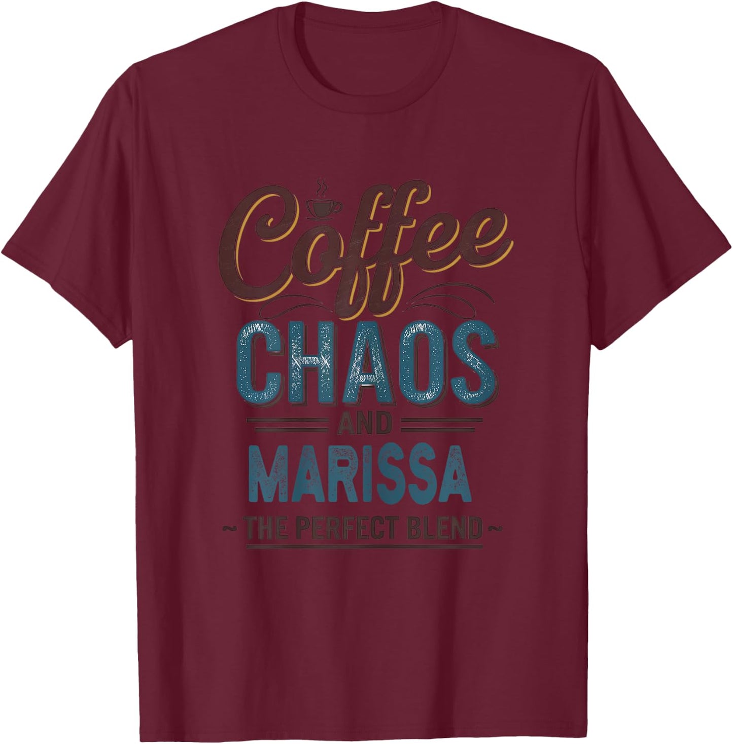 Marissa Personalized Cute Coffee Girls Marissa Name T-Shirt - T-Shirt | Maroon