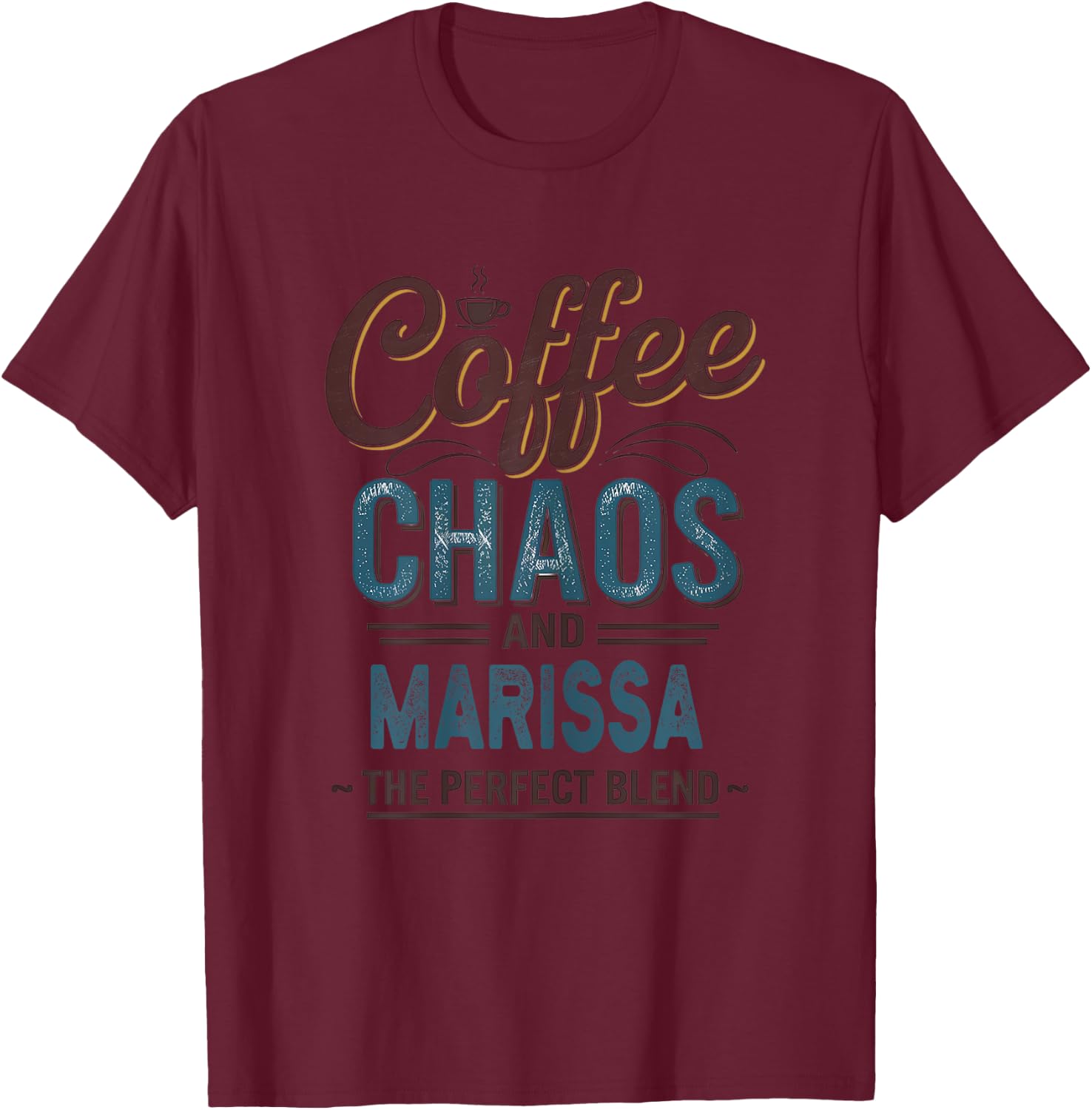 Marissa Personalized Cute Coffee Girls Marissa Name T-Shirt - T-Shirt | Maroon