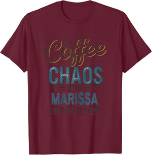 Marissa Personalized Cute Coffee Girls Marissa Name T-Shirt - T-Shirt | Maroon