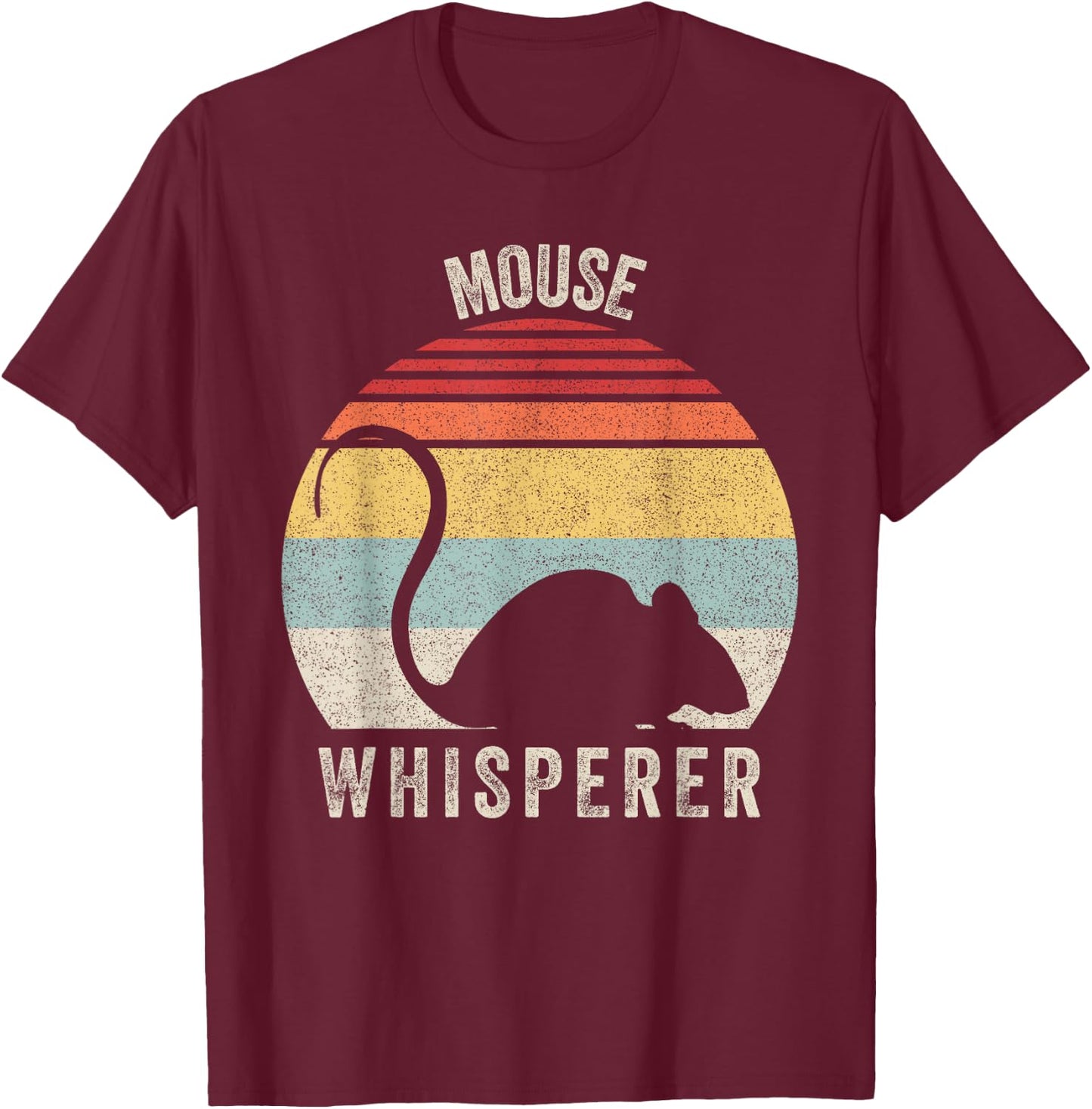 Retro Mouse Whisperer Shirt Mouse Lover Gift Funny Vintage T-Shirt - T-Shirt | Maroon